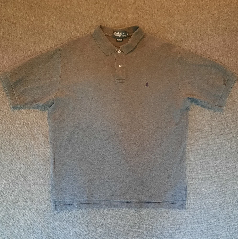 Polo by Ralph Lauren Men's Shirt Large Gray Polo Preppy Cotton Athleisure Golf